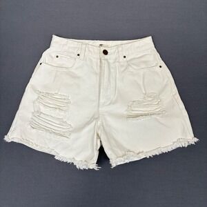 Billabong Women's Distressed White Mini Shorts Size 25" Waist